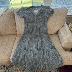 Quince 100% European Linen Tiered Maxi Dress